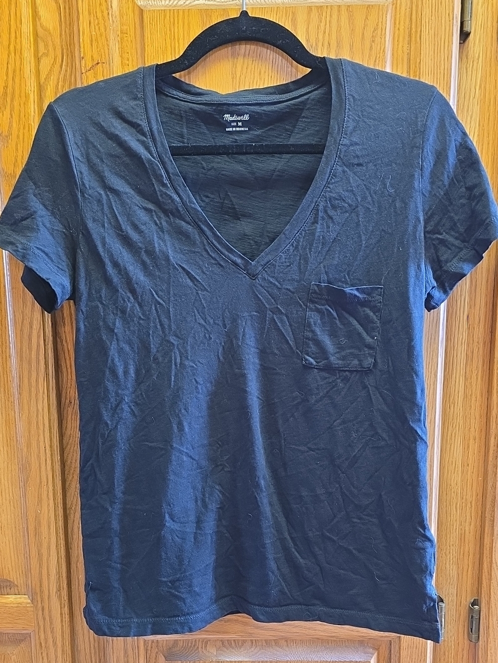 Madewell Whisper Cotton V-Neck Pocket Tee Women's Medium Comfort Core